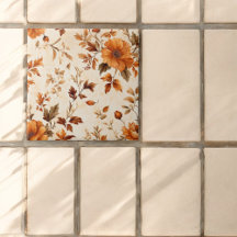 Padrão de outono Floral de Forte Laranja Amber Vin