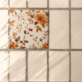 Padrão de outono Floral de Forte Laranja Amber Vin