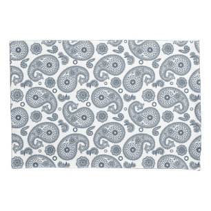 Padrão de paisley azul escuro indiano sem costura 