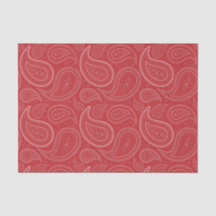 Padrão de Paisley Branco no Papel Vermelho Escuro