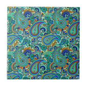 Padrão de Paisley Floral Colorida