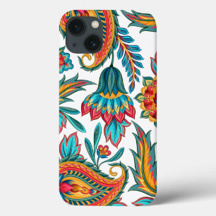 Padrão de Paisley Floral Colorida Elegante