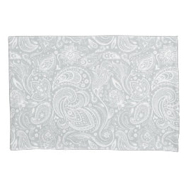 Padrão de Paisley Floral de Cinzas e Branco Elegan