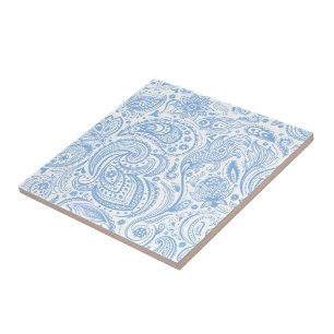 Padrão de Paisley Floral do Pastel Blue & White Vi
