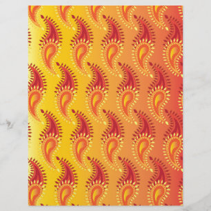 Padrão de Paisley Persa - Chama Laranja Oriental T