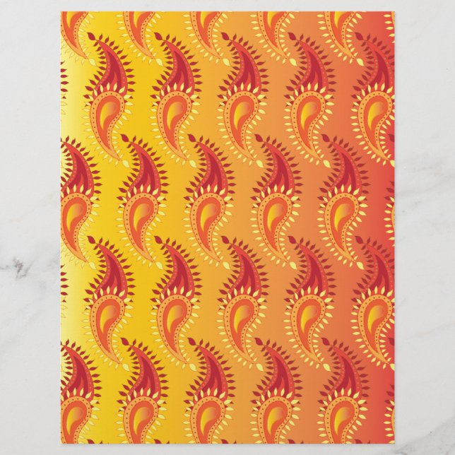 Padrão de Paisley Persa - Chama Laranja Oriental T (Frente)