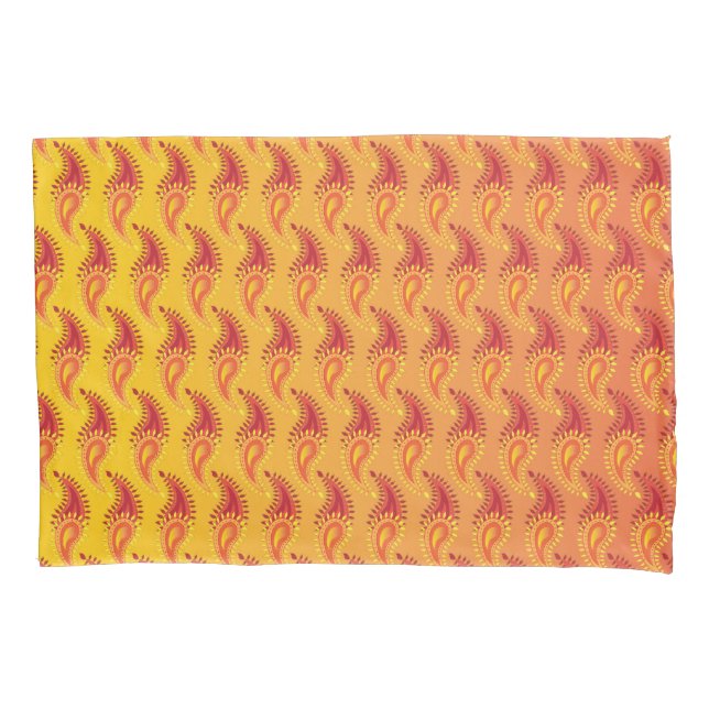 Padrão de Paisley Persa - Chama Laranja Oriental T (Frente)