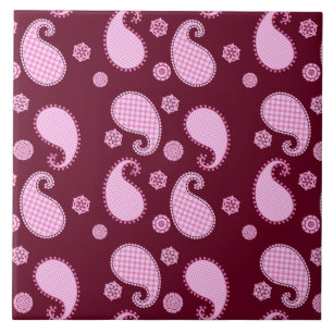 Padrão de Paisley, rosa-gelo e burgundy