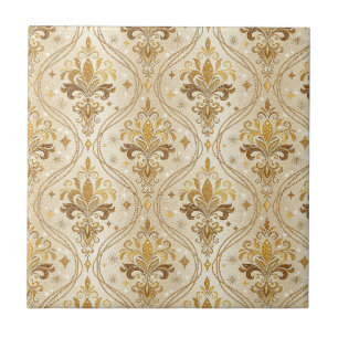 Padrão de Palácio Real Damasko Dourado Luxuoso