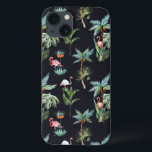 Padrão de Palma de Aquarela<br><div class="desc">Plantas e Flores | Belo padrão com boas palmas de aquarela e flamingo. © e ® Bigstock® - Todos os direitos reservados.</div>