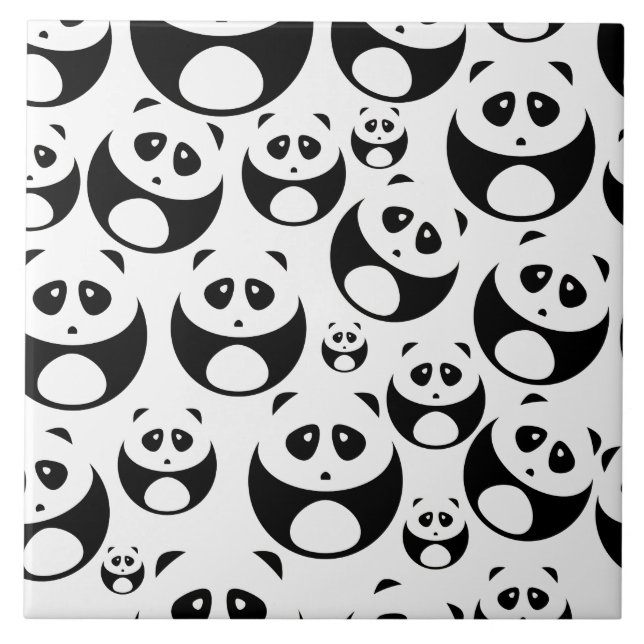 Padrão de Panda Branco e Preto de Kawaii (Frente)