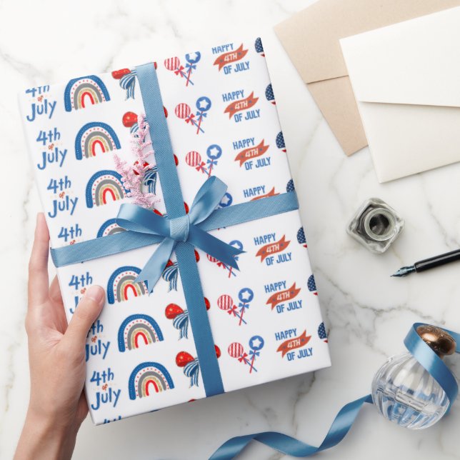 Padrão de Papel de Presente do Dia da Independênci (Presentear)