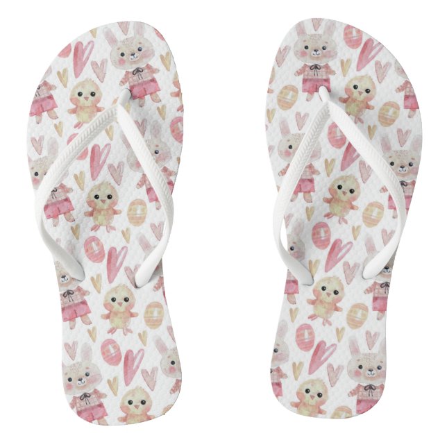 Padrão de Páscoa de Aquarela Elegante| Chinelos (Pé da cama)
