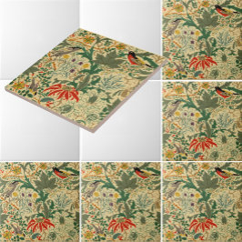Padrão de Pássaros e Flores Arts & Crafts por Voys