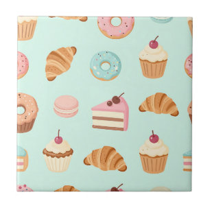Padrão de Pastelarias Francesas Pastel Doces Fofos