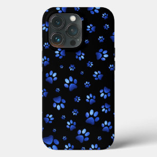Padrão de pata de cão brilhante azul