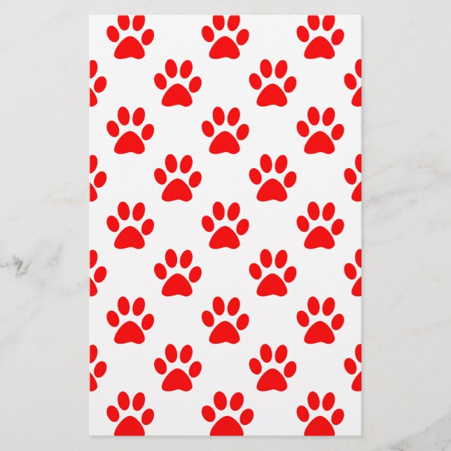 Padrão de patas de cachorrinhos vermelhos (Frente)