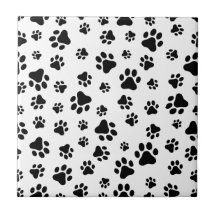 Padrão De Patas, Patas Cachorros, Preto e Branco
