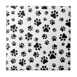 Padrão De Patas, Patas Cachorros, Preto e Branco