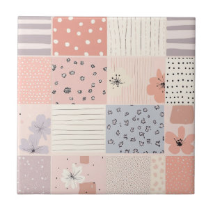 Padrão de Patches Florais Vintage - Pastel (10)