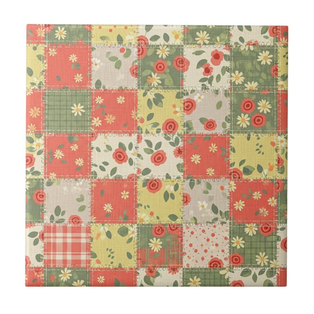 Padrão de Patchwork Floral de Casa de Campo (Frente)
