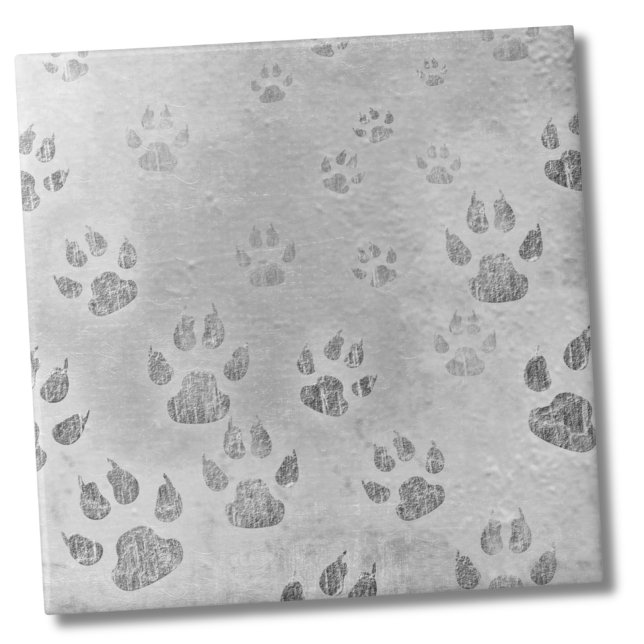Padrão de Paw da cinza (Cute White Gray Pattern Animal Paw Prints Ceramic Tile)