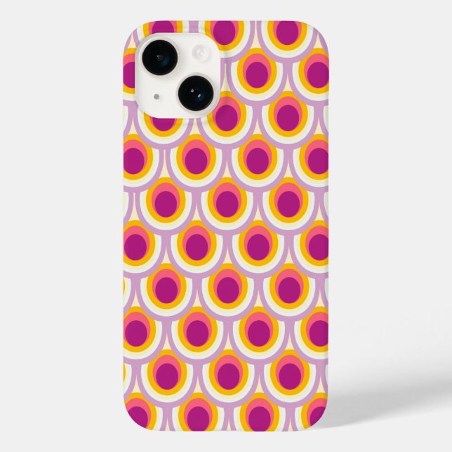 Padrão de peacock amarelo-rosa brilhante (Verso)