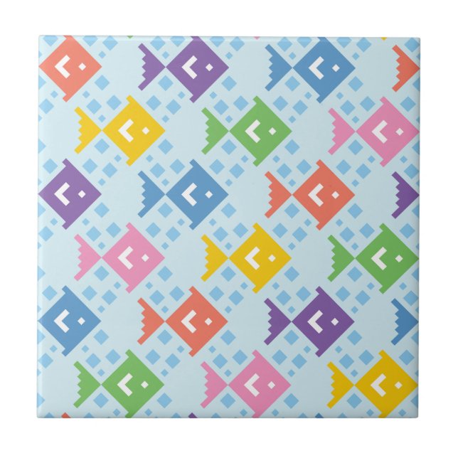 Padrão de Peixes Coloridos no Oceano (Frente)