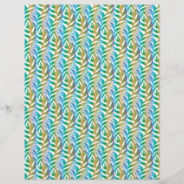 Padrão de pena divertida de turquesa de praia. (Frente)