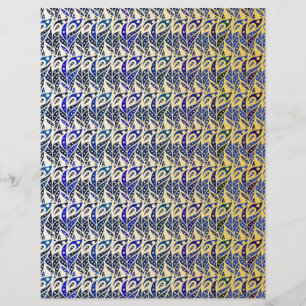 Padrão de penas de pavão azul e dourado