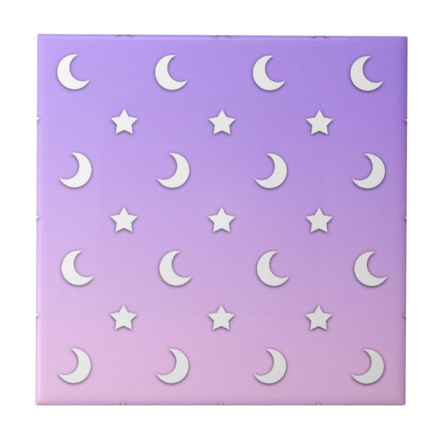 Padrão de Pequenas Estrelas e Luas Brancas (Frente)