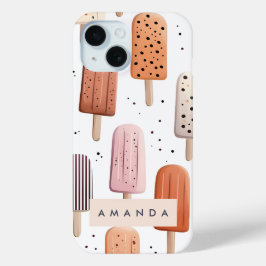 Padrão de picolé de cor personalizada monograma