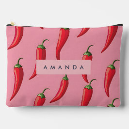 Padrão de Pimenta Vermelha Picante em Fundo Rosa