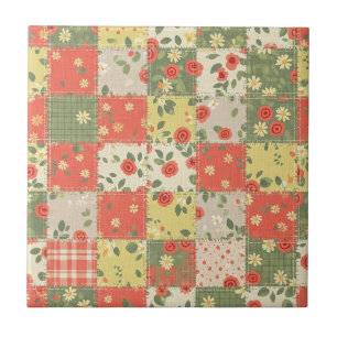 Padrão de Piquenique com Remendo Floral Pastel (12
