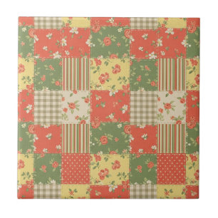 Padrão de Piquenique em Patchwork Floral Pastel (2