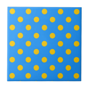 Padrão de Pontos Amarelos Sobre Azul