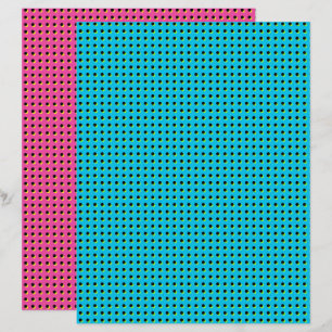 Padrão de pontos neon rosa e azul dos anos 80/90
