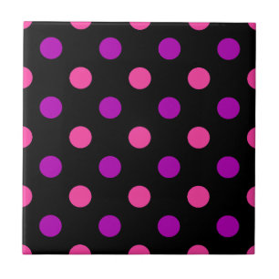 Padrão de Pontos Pintados de Preto Roxo Rosa