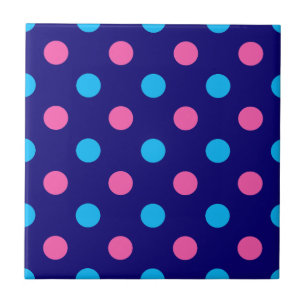 Padrão de Pontos Polka Azul Ciano Rosa