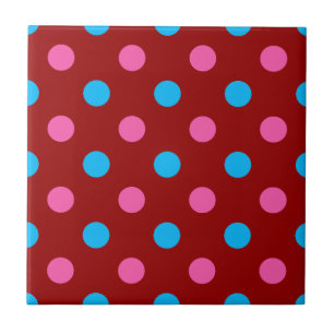 Padrão de Pontos Vermelho Rosa Azul