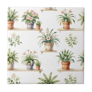 Padrão de Prateleira de Plantas em Vasos de Aquare