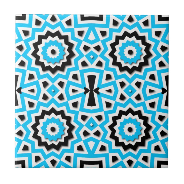 Padrão de preto e branco do mosaico étnico tribal (Frente)