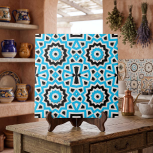 Padrão de preto e branco do mosaico étnico tribal