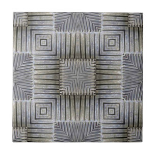 Padrão de Quadrados Decorativos de Metal Prateado