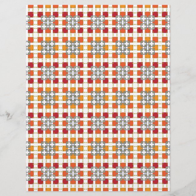 Padrão de quadrados Vermelhos Geométricos Modernos (Frente)