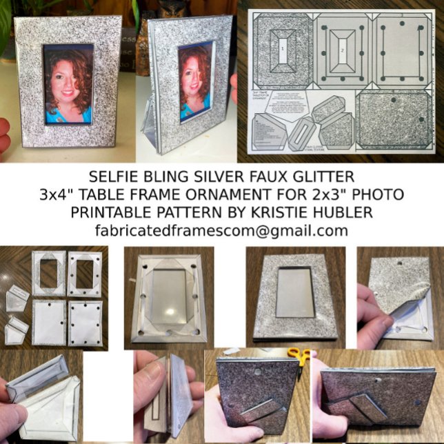 Padrão de Quadro de Selfie de Bling Silver para Fo (Criador carregado)