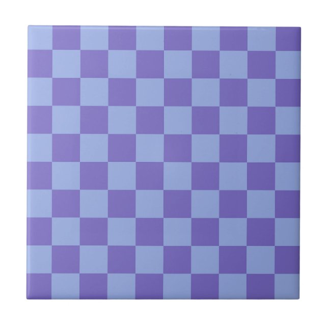 Padrão de Quadro de Verificação Azul e Lavanda (Frente)