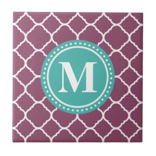 Padrão de Quatrefoil Azul-Azul-Aqua