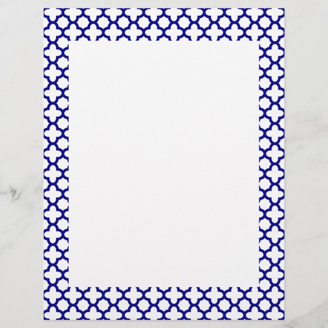 Padrão de Quatrefoil Azul-marinho (Frente)