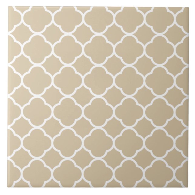Padrão de Quatrefoil Beige Neutro (Frente)